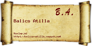Balics Atilla névjegykártya